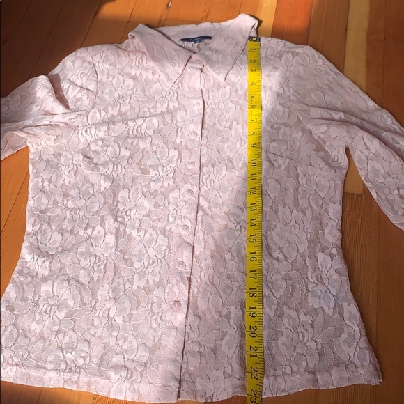 Light Pink Lace Reitman’s Button Up Blouse - Picture 11 of 12